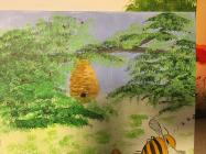 erschöpfte Biene Beute