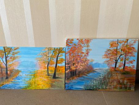 Aquarell/Acryl Seitenarm Elbe 20